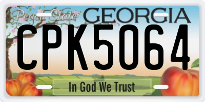 GA license plate CPK5064
