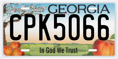 GA license plate CPK5066
