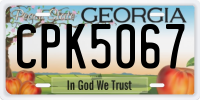 GA license plate CPK5067