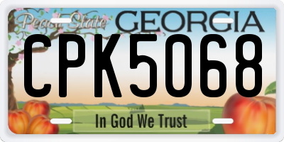 GA license plate CPK5068
