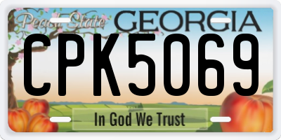 GA license plate CPK5069
