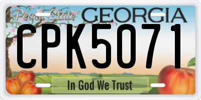 GA license plate CPK5071