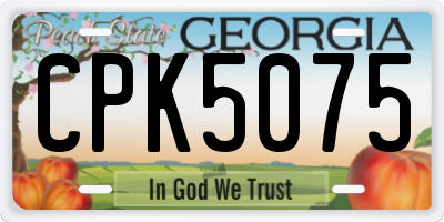 GA license plate CPK5075