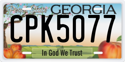 GA license plate CPK5077