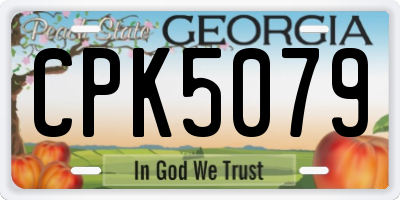GA license plate CPK5079