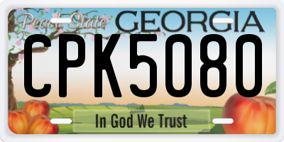 GA license plate CPK5080