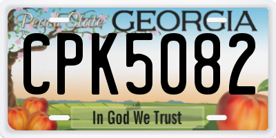 GA license plate CPK5082