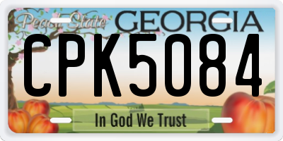 GA license plate CPK5084