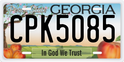 GA license plate CPK5085