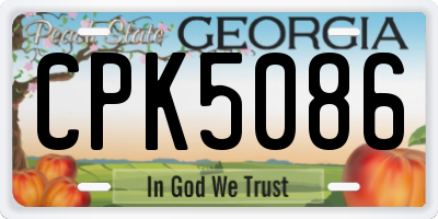 GA license plate CPK5086