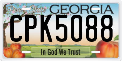 GA license plate CPK5088