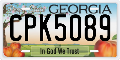 GA license plate CPK5089