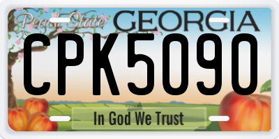 GA license plate CPK5090