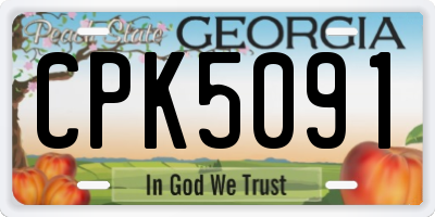 GA license plate CPK5091