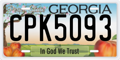 GA license plate CPK5093