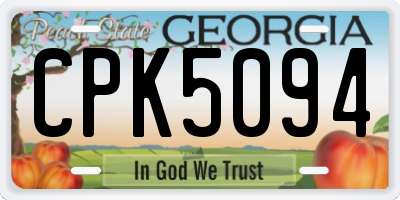 GA license plate CPK5094