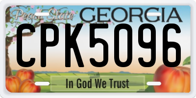 GA license plate CPK5096