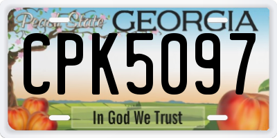 GA license plate CPK5097