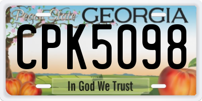 GA license plate CPK5098