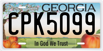 GA license plate CPK5099