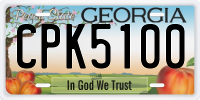 GA license plate CPK5100