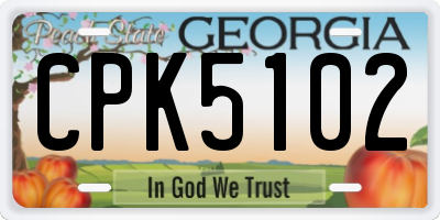 GA license plate CPK5102