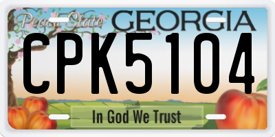 GA license plate CPK5104