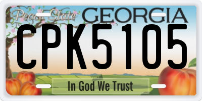 GA license plate CPK5105