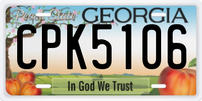 GA license plate CPK5106