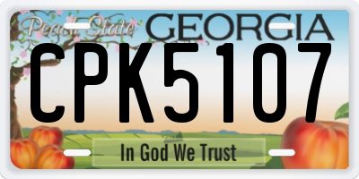 GA license plate CPK5107