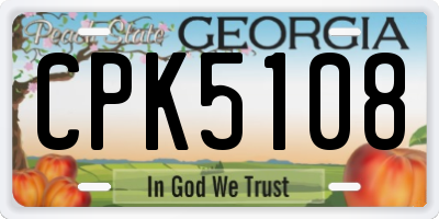 GA license plate CPK5108