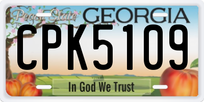GA license plate CPK5109