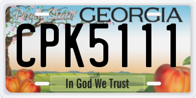 GA license plate CPK5111