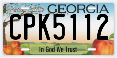 GA license plate CPK5112
