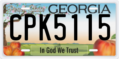 GA license plate CPK5115