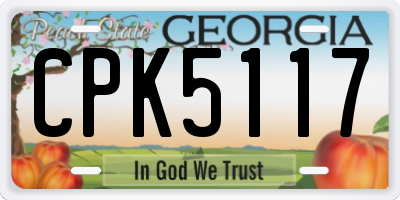 GA license plate CPK5117
