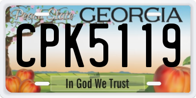 GA license plate CPK5119