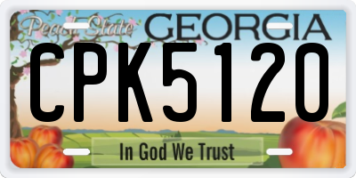GA license plate CPK5120