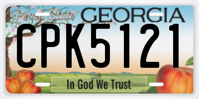 GA license plate CPK5121