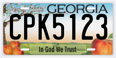 GA license plate CPK5123