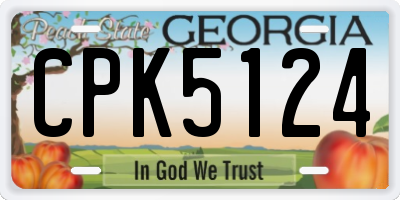 GA license plate CPK5124