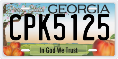 GA license plate CPK5125