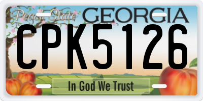 GA license plate CPK5126