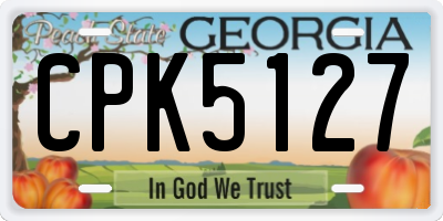 GA license plate CPK5127