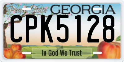 GA license plate CPK5128
