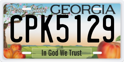 GA license plate CPK5129