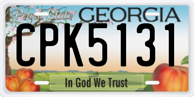 GA license plate CPK5131