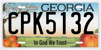 GA license plate CPK5132