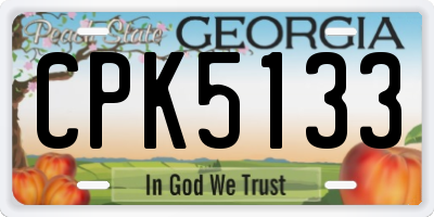 GA license plate CPK5133