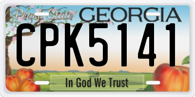 GA license plate CPK5141
